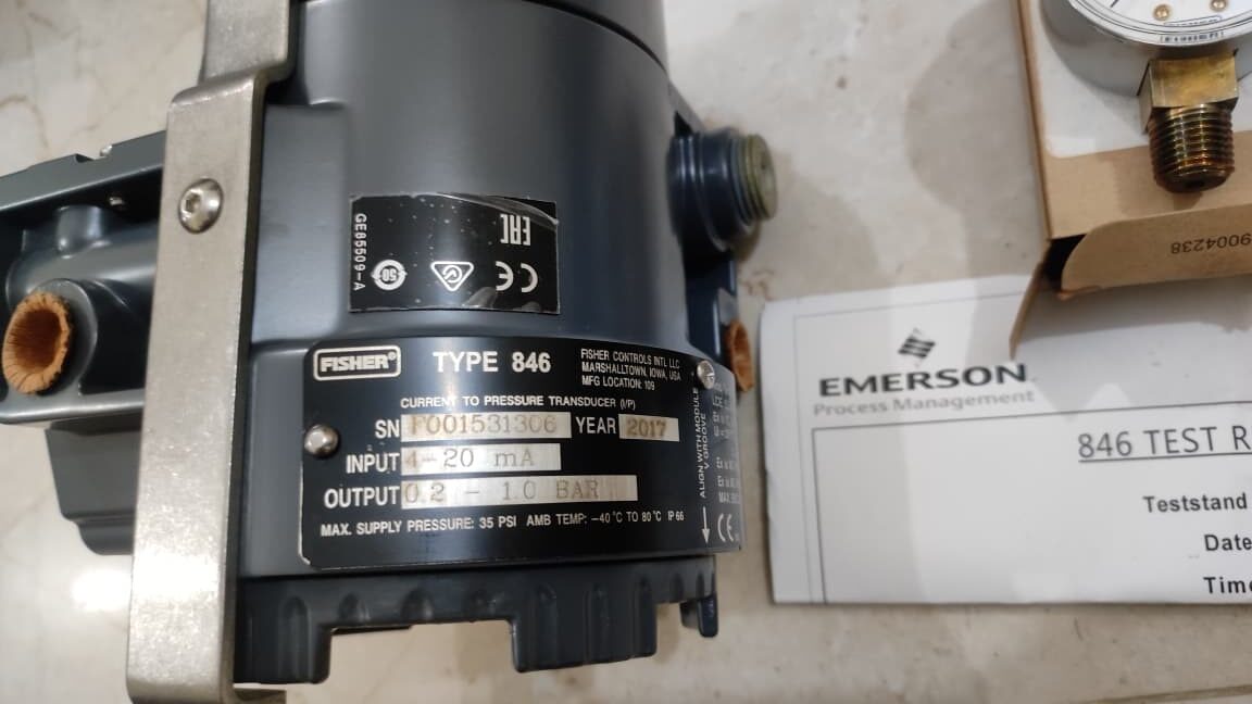 Fisher 846 Current to Pressure IP Transducer
