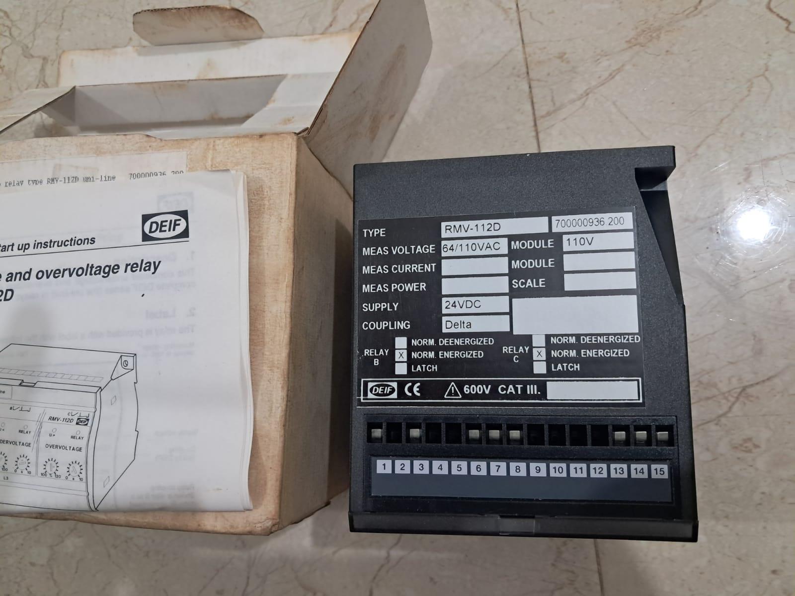 DEIF RMV-112D 3-Phase Under & Over Protective Voltage Relay 700000936 200